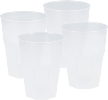Santex Drinkglazen frosted - transparant - 24x - 300 ml - onbreekbaar kunststof - Feest/cocktailbekers