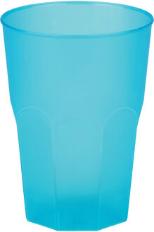 Santex Drinkglazen frosted - turquoise - 6x - 300 ml - onbreekbaar kunststof - Feest/cocktailbekers