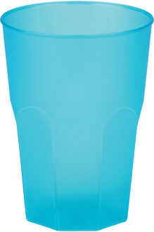 Santex Drinkglazen frosted - turquoise - 6x - 420 ml - onbreekbaar kunststof - Feest/cocktailbekers