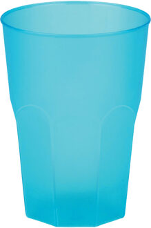 Santex drinkglazen frosted - turquoiseA - 6xA - 420 ml - onbreekbaar kunststof - Cocktailglazen - Drinkglazen Blauw