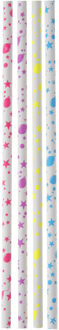 Santex Drinkrietjes - papier - 20x - multicolor - 19,5 cm - rietjes