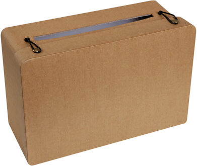 Santex Enveloppendoos koffer vorm - Bruiloft - bruin - karton - 24 x 16 cm