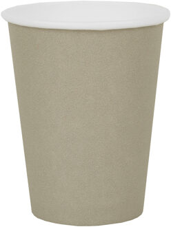 Santex feest bekertjes - 10x - taupe - papier/karton - 270 ml - Feestbekertjes