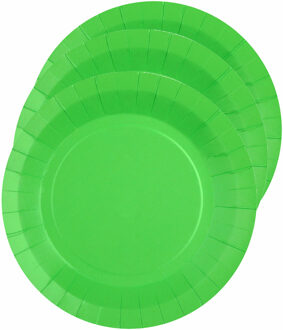 Santex Feest gebaksbordjes - felgroen - 10x - karton - 17 cm - rond - kartonnen feestbordjes