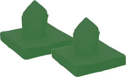 Santex Feest servetten - 40x stuks - donkergroen - 40 x 40 cm - papier