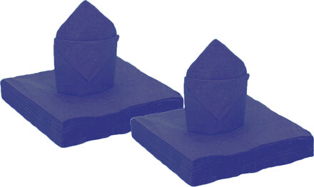 Santex Feest servetten - 50x stuks - donkerblauw - 40 x 40 cm - papier