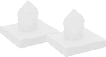 Santex Feest servetten - 50x stuks - wit - 40 x 40 cm - papier