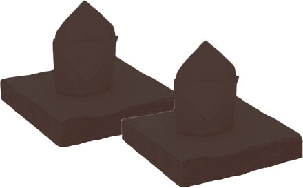 Santex Feest servetten - 50x stuks - zwart - 40 x 40 cm - papier