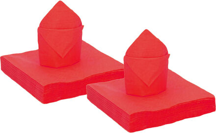 Santex Feest servetten ? 80x stuks ? rood ? 40 x 40 cm ? papier - feestservetten