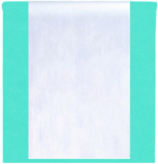 Santex Feest tafelkleed met tafelloper - op rol - azuurblauw/wit - 10 meter