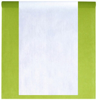 Santex Feest tafelkleed met tafelloper - op rol - groen/wit - 10 meter