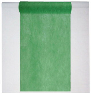 Santex Feest tafelkleed met tafelloper - op rol - wit/groen - 10 meter