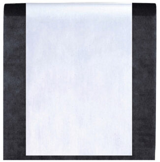 Santex Feest tafelkleed met tafelloper - op rol - zwart/wit - 10 meter