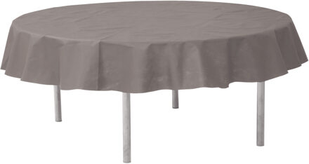 Santex Feest tafelkleed/tafellaken rond - grijs - 240 cm - non woven polypropyleen stof