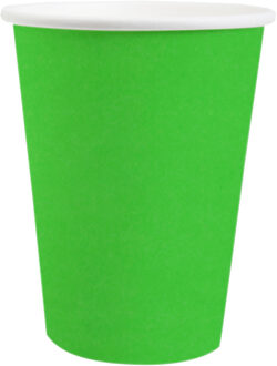 Santex feest/verjaardag bekertjes - 10x stuks - karton - felgroen - 270 ml