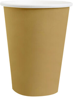 Santex feest/verjaardag bekertjes - 10x stuks - karton - goud - 270 ml Goudkleurig