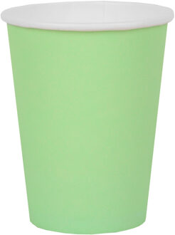 Santex feest/verjaardag bekertjes - 10x stuks - karton - mintgroen - 270 ml