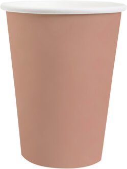 Santex feest/verjaardag bekertjes - 10x stuks - karton - rose goud - 270 ml