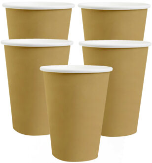 Santex feest/verjaardag bekertjes - 20x stuks - karton - goud - 270 ml