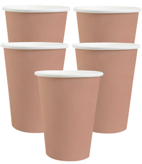 Santex feest/verjaardag bekertjes - 20x stuks - karton - rose goud - 270 ml