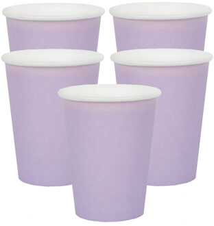 Santex Feest/verjaardag bekertjes - karton - 30x stuks - lila - 270 ml