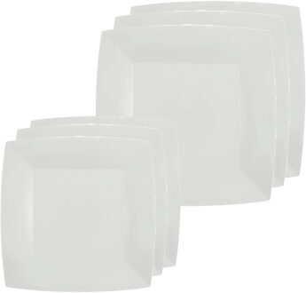 Santex Feestbordjes set - 40x stuks - wit - 18 cm en 23 cm - Feestbordjes