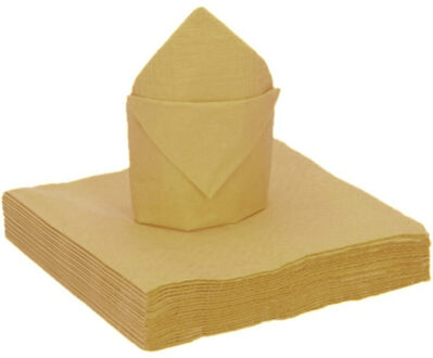 Santex Feestservetten - 20 stuks - goud - 40 x 40 cm - papier