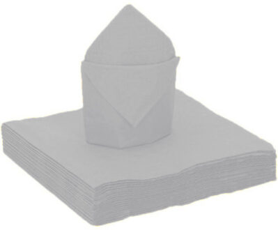 Santex Feestservetten - 25 stuks - zilver - 40 x 40 cm - papier
