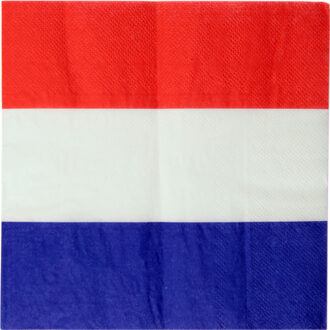 Santex Frankrijk landen thema servetten - 40x - blauw/wit/rood - 3-laags papier - 33 x 33 cm