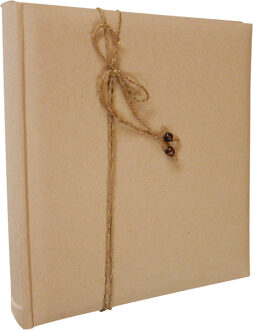 Santex gastenboek/receptieboek Linnen - Bruiloft - naturel/beige - 24 x 25 cm - Gastenboeken