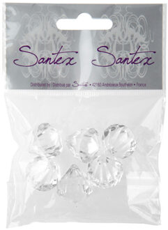 Santex Hobby/decoratie nep diamantjes/steentjes - 6x - transparant - D2,2 x H2,8 cm - Hobbydecoratieobject