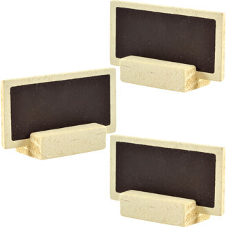 Santex Naambordjes/plaatskaartjes met houder - Bruiloft - bruin - 36x stuks - 6 x 3 cm - hout