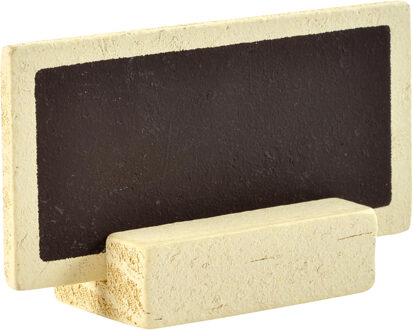 Santex Naambordjes/plaatskaartjes met houder - Bruiloft - bruin - 6x stuks - 6 x 3 cm - hout