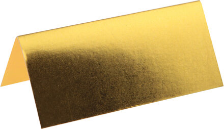 Santex Naamkaartjes/plaatskaartjes metallic - Bruiloft - goud - 10x stuks - 7 x 3 cm Goudkleurig