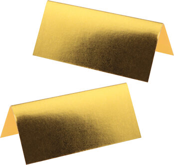 Santex Naamkaartjes/plaatskaartjes metallic - Bruiloft - goud - 20x stuks - 7 x 3 cm