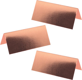 Santex Naamkaartjes/plaatskaartjes metallic - Bruiloft - rose goud - 50x stuks - 7 x 3 cm