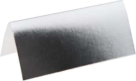 Santex Naamkaartjes/plaatskaartjes metallic - Bruiloft - zilver - 10x stuks - 7 x 3 cm