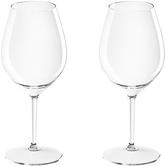 Santex onbreekbaar wijnglas - 2x - transparant - Trittan kunststof - 510 ml - camping - outdoor