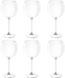 Santex Rode wijn/gin tonic glas - Set van 12x stuks - 650 ml - transparant - onbreekbaar kunststof - ballon