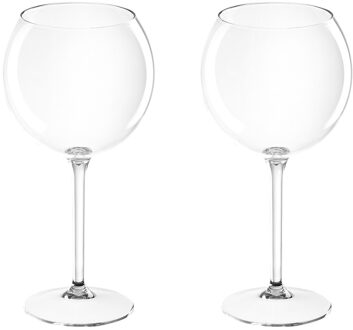 Santex Rode wijn/gin tonic glas - Set van 2x stuks - 650 ml - transparant - onbreekbaar kunststof - ballon
