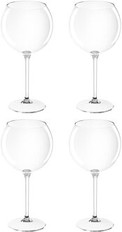 Santex Rode wijn/gin tonic glas - Set van 4x stuks - 650 ml - transparant - onbreekbaar kunststof - ballon