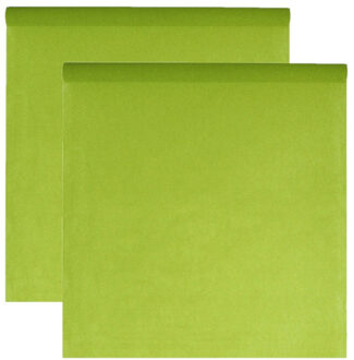 Santex Tafelkleed op rol - 2x - polyester - groen - 120 cm x 10 m - Feesttafelkleden