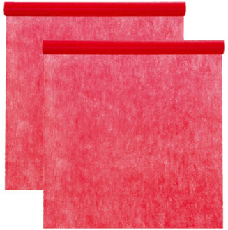 Santex Tafelkleed op rol - 2x - polyester - rood - 120 cm x 10 m - Feesttafelkleden