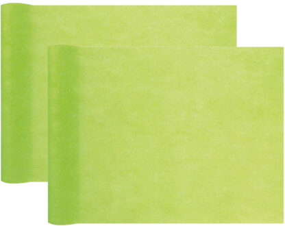 Santex Tafelloper op rol - 2x - appelgroen - 30 cm x 10 m - non woven polyester