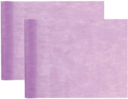 Santex Tafelloper op rol - 2x - lila paars - 30 cm x 10 m - non woven polyester