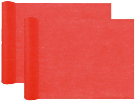 Santex Tafelloper op rol - 2x - rood - 30 cm x 10 m - non woven polyester