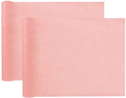 Santex Tafelloper op rol - 2x - zalmroze - 30 cm x 10 m - non woven polyester