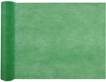 Santex Tafelloper op rol - polyester - donkergroen - 30 cm x 10 m - Feesttafelkleden