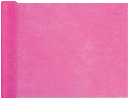 Santex Tafelloper op rol - polyester - fuchsia roze - 30 cm x 10 m - Feesttafelkleden