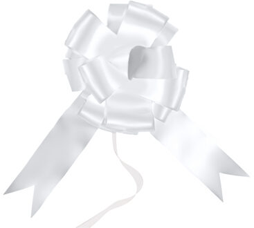 Santex Trouwauto lint met strikjes - Bruiloft - wit satijnglans - just married - autodecoratie set